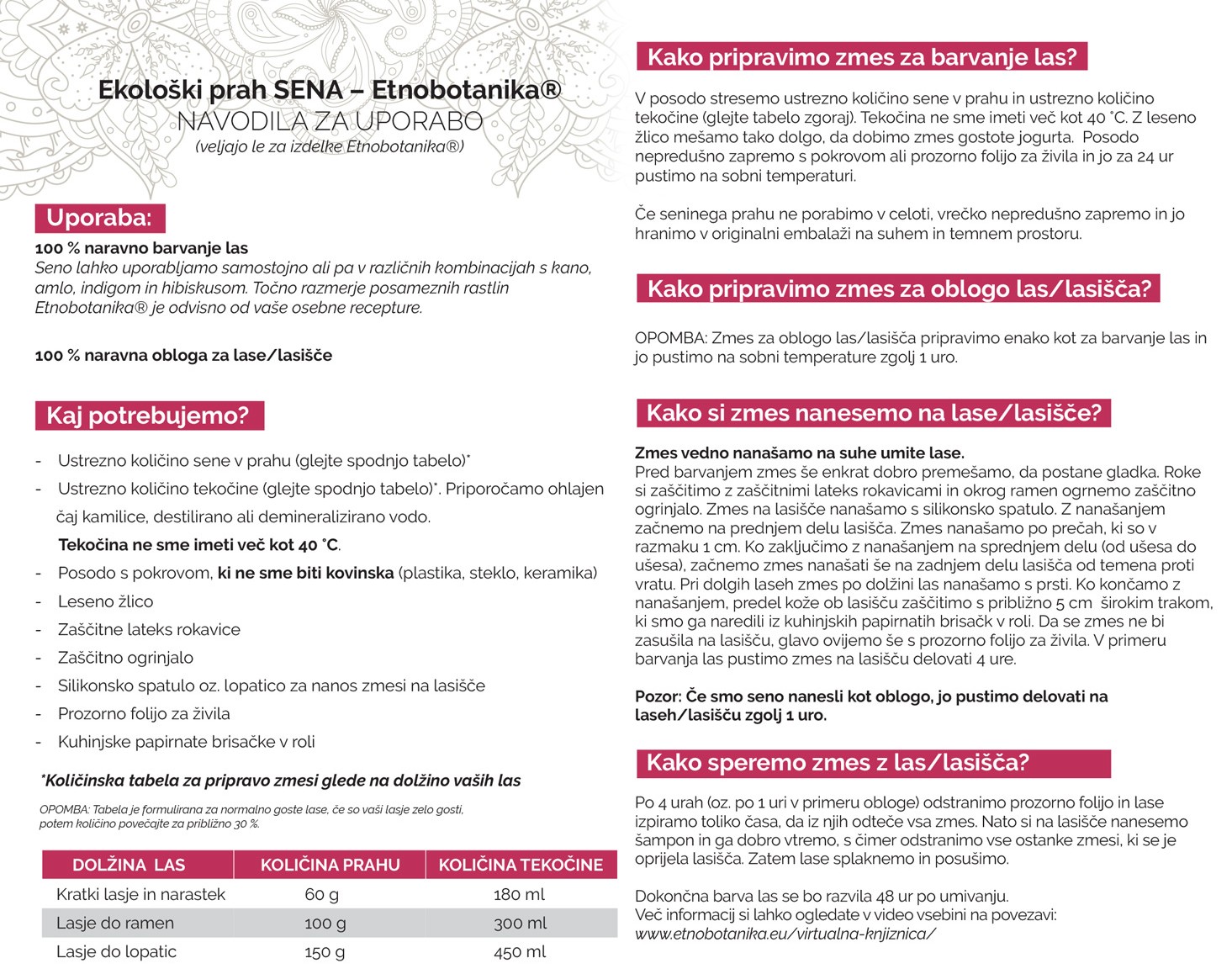 Ekološka sena za lase
