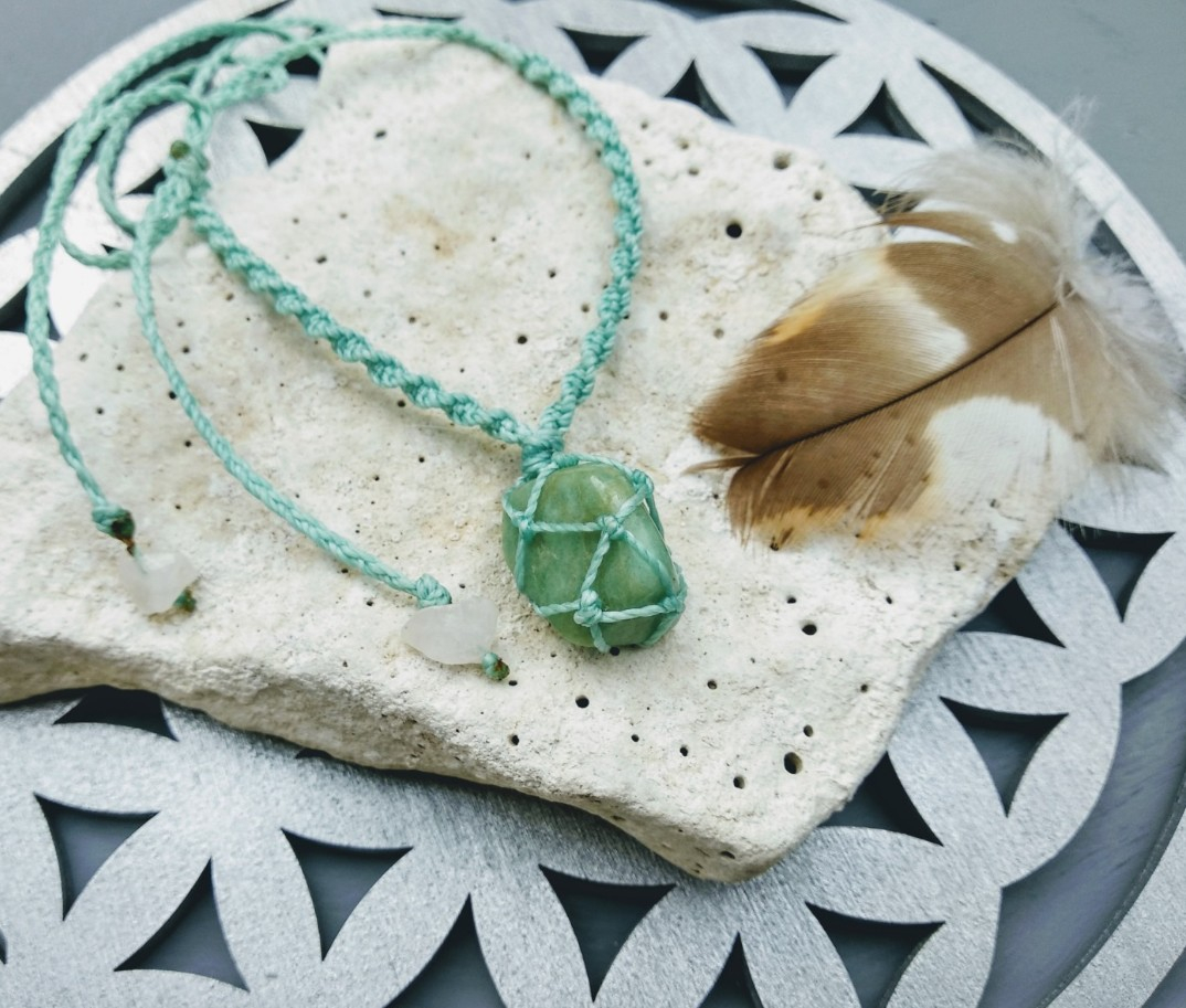 Makrame verižica Amazonit