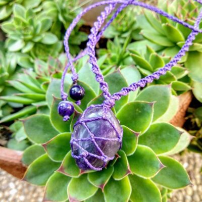 Makrame verižica Ametist