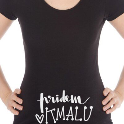 Nosečniška majica Pridem kmalu