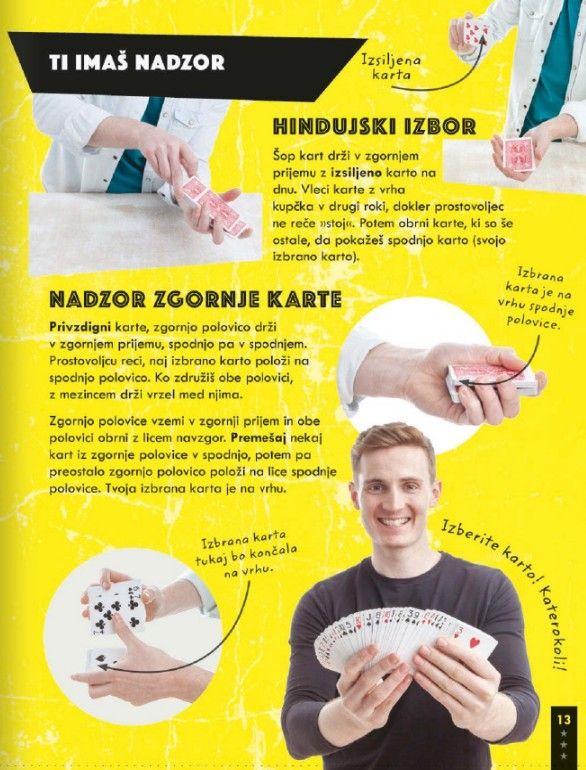 Čarovniški triki s kovanci, kartami in vsakdanjimi predmeti
