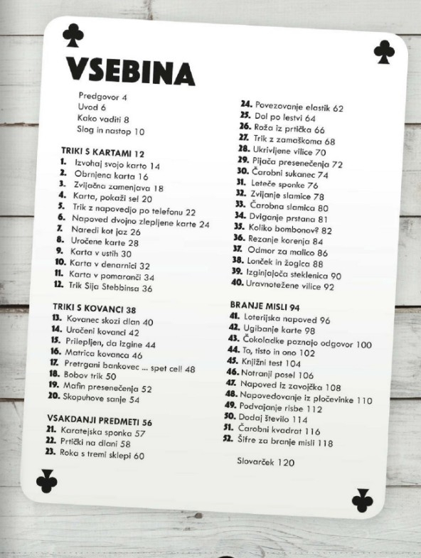 Čarovniški triki s kovanci, kartami in vsakdanjimi predmeti